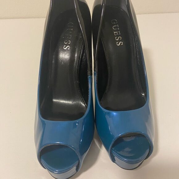 Guess Ombre black-blue Heels Open Toe Size 7M - Picture 5 of 10